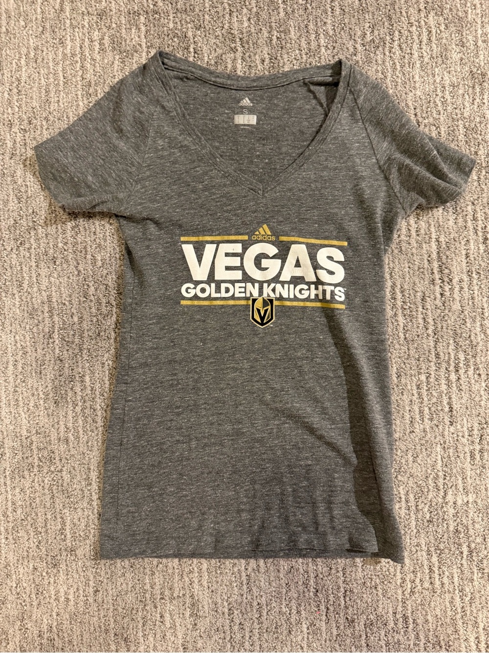 adidas Gray Vegas Golden Knights Women's V-Neck Tee